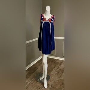 🛍️ Red Camel Embroidered Tassel Boho Tunic Dress – Size M